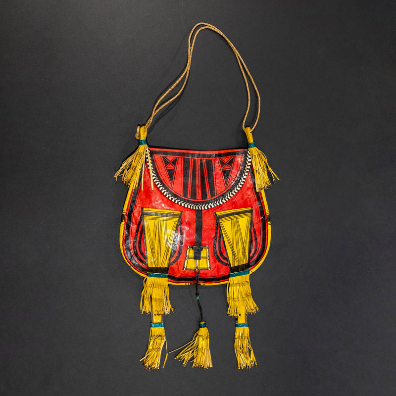 Tuareg Red, Yellow & Black Classic Goat Leather Bag